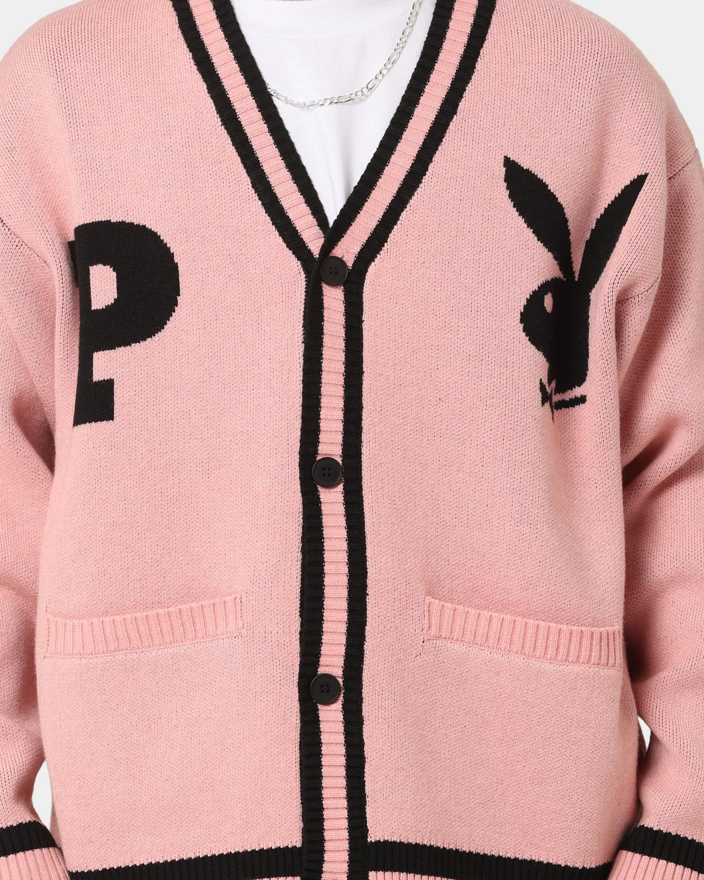 Playboy By CK Collegiate Cardigan Pink/Black