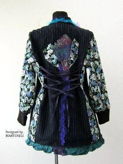 Plus Size Wool Sweatshirt Jacket,3XL Embroidered Jacket Coat