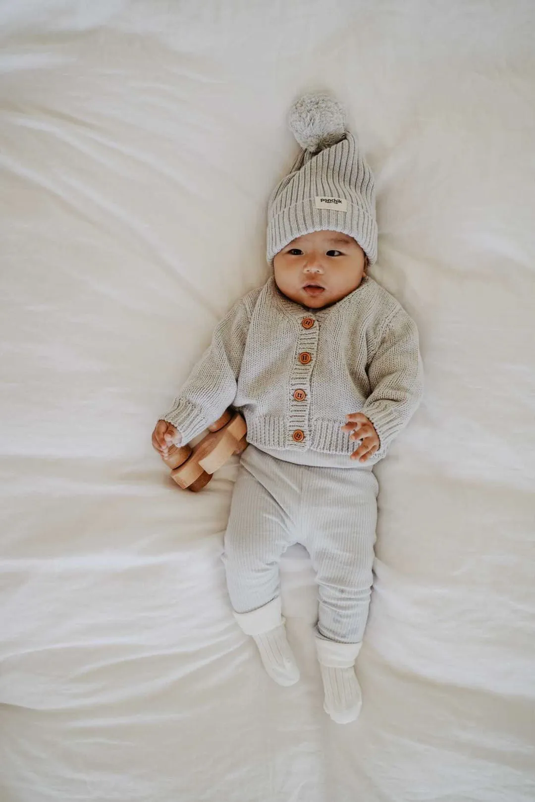 Ponchik Babies   Kids - Cotton Leggings - Koala Rib