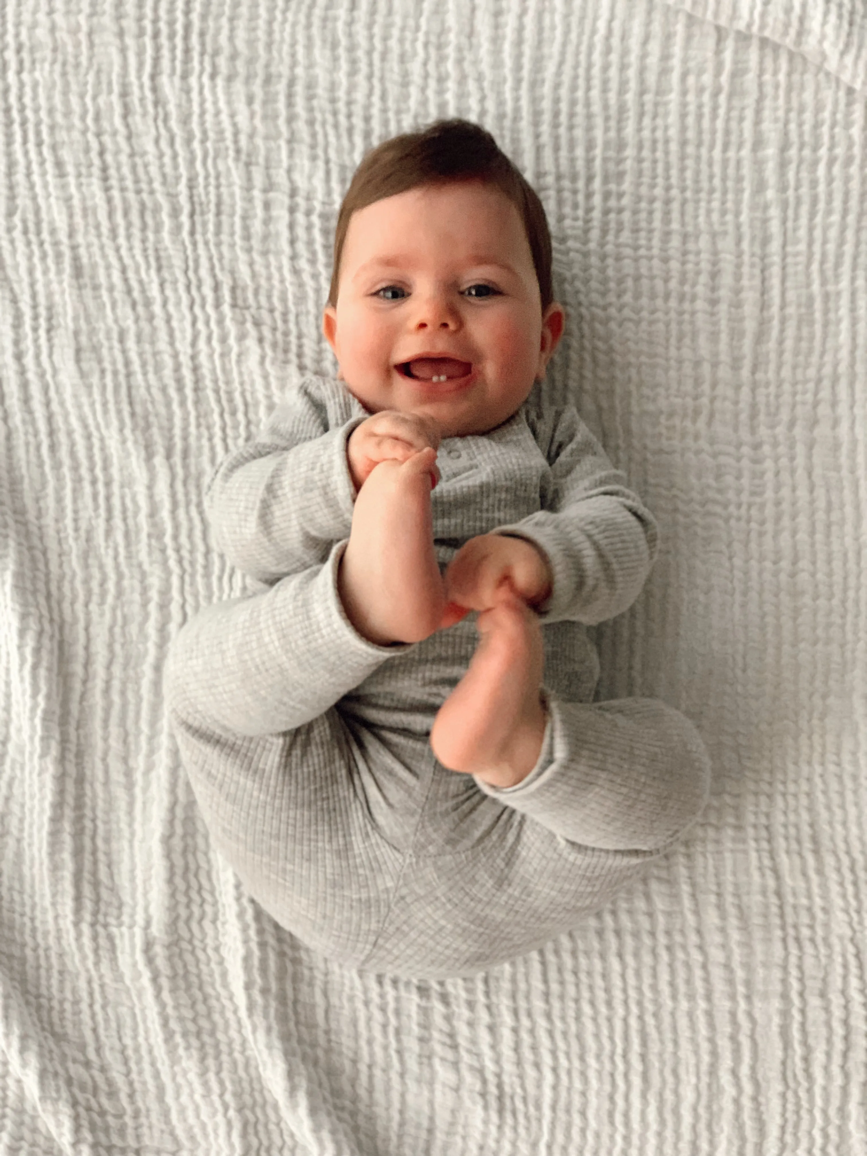 Ponchik Babies   Kids - Cotton Leggings - Koala Rib
