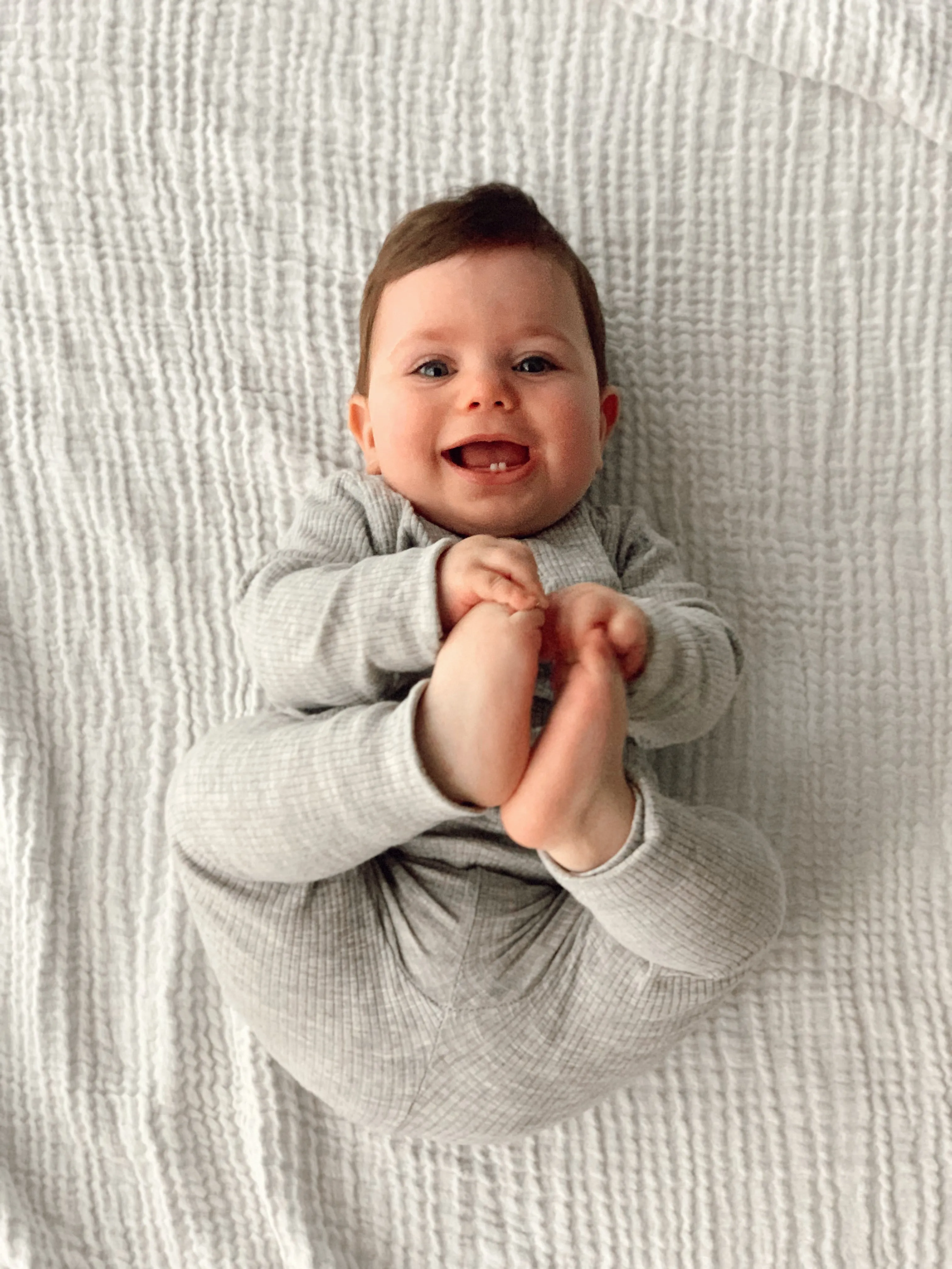 Ponchik Babies   Kids - Cotton Leggings - Koala Rib