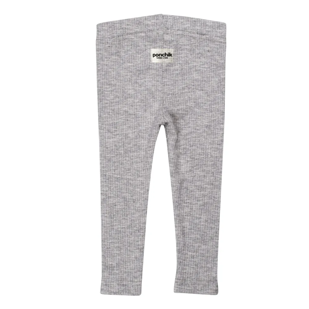 Ponchik Babies   Kids - Cotton Leggings - Koala Rib