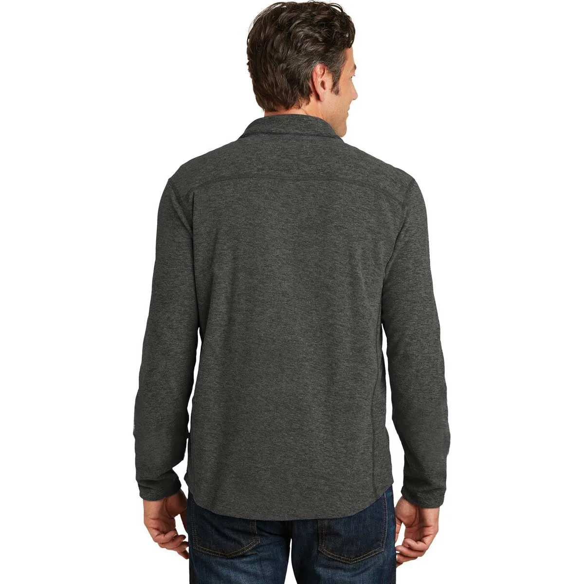 Port Authority Men's Black Charcoal Heather Microfleece 1/2-Zip Pullover