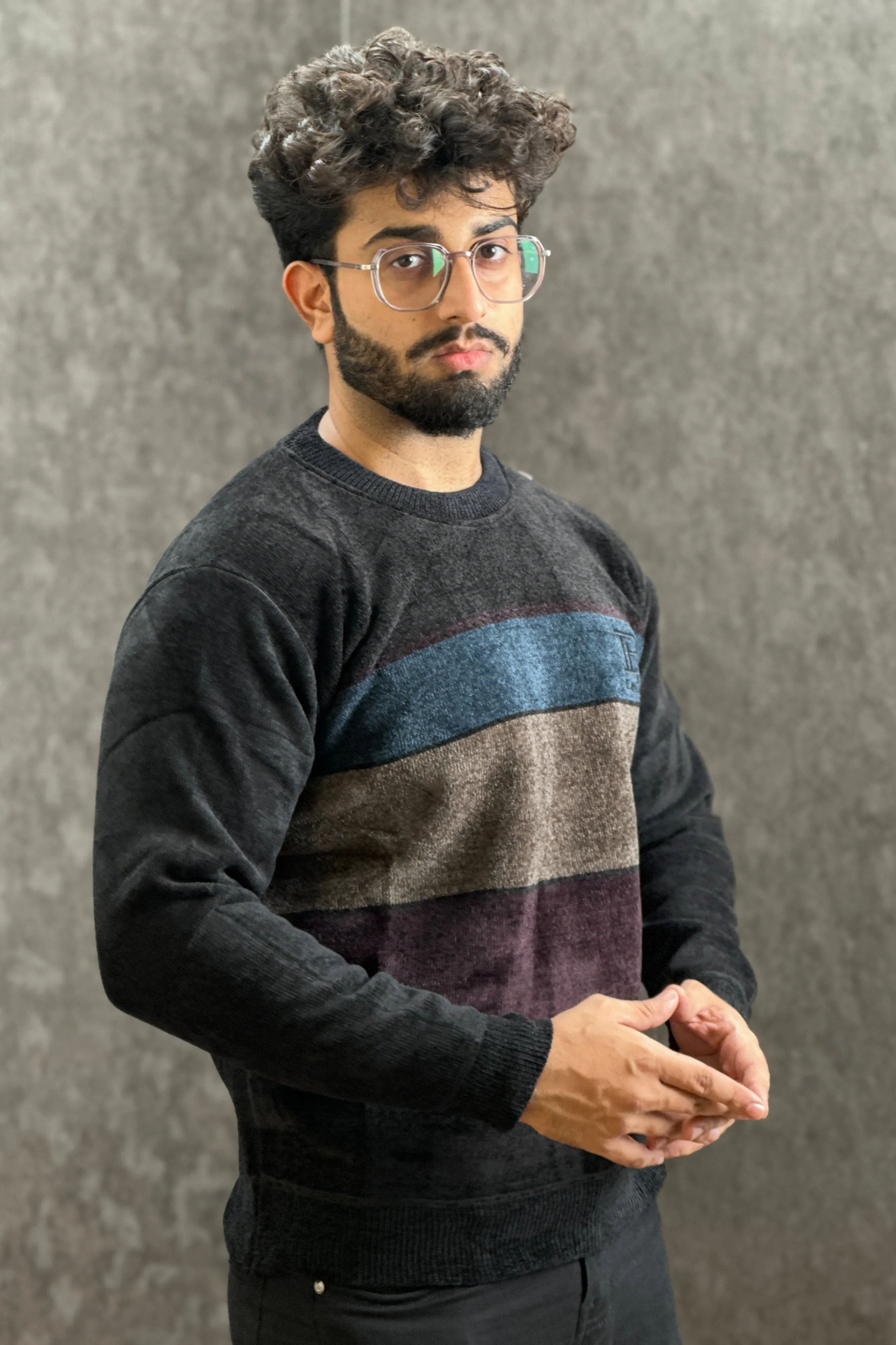 Rabbit Wool Crew Neck Sweat Shirt - 1124023 ZINK