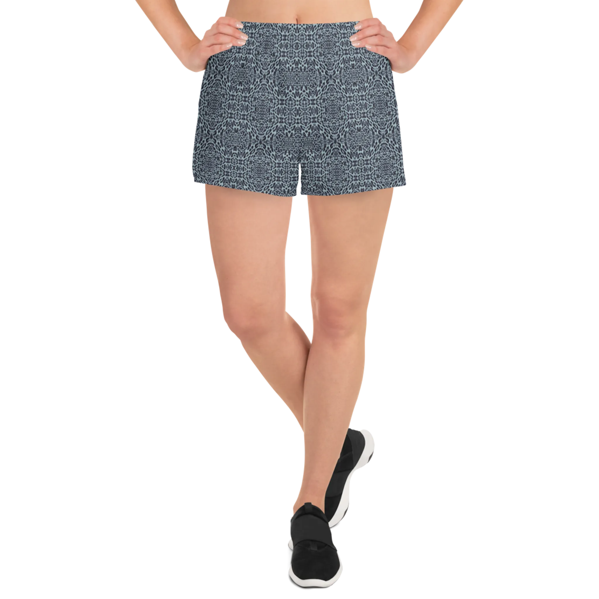 Recursia Contemplative Jaguar II Women's Athletic Short Shorts In Blue
