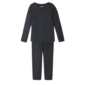Reima Juniors' Lani Base Layer Set - Black Melange