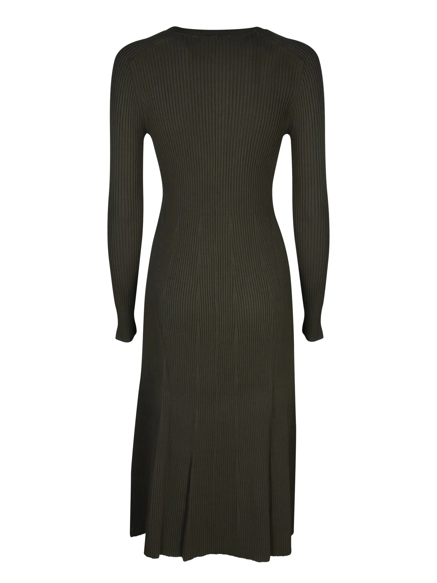 Ribbed-knit green dress