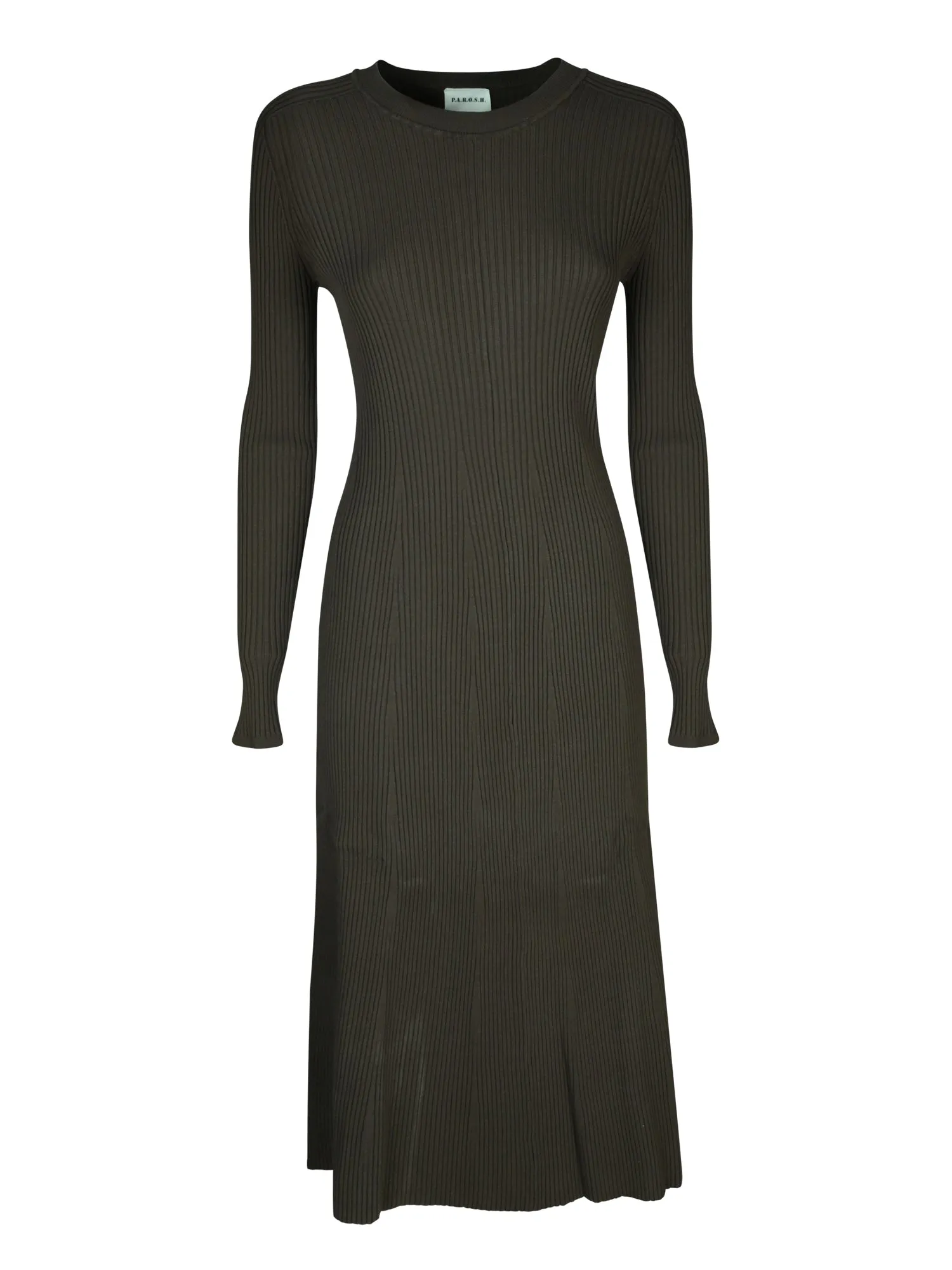 Ribbed-knit green dress