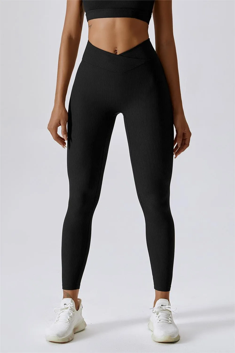 Ribbed V-Waist Butt Sculpting Leggings
