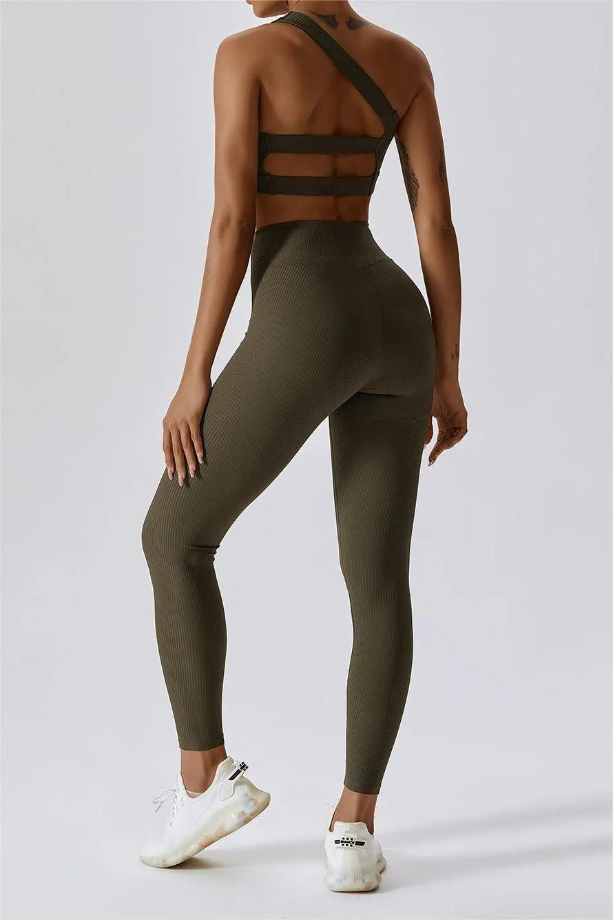 Ribbed V-Waist Butt Sculpting Leggings