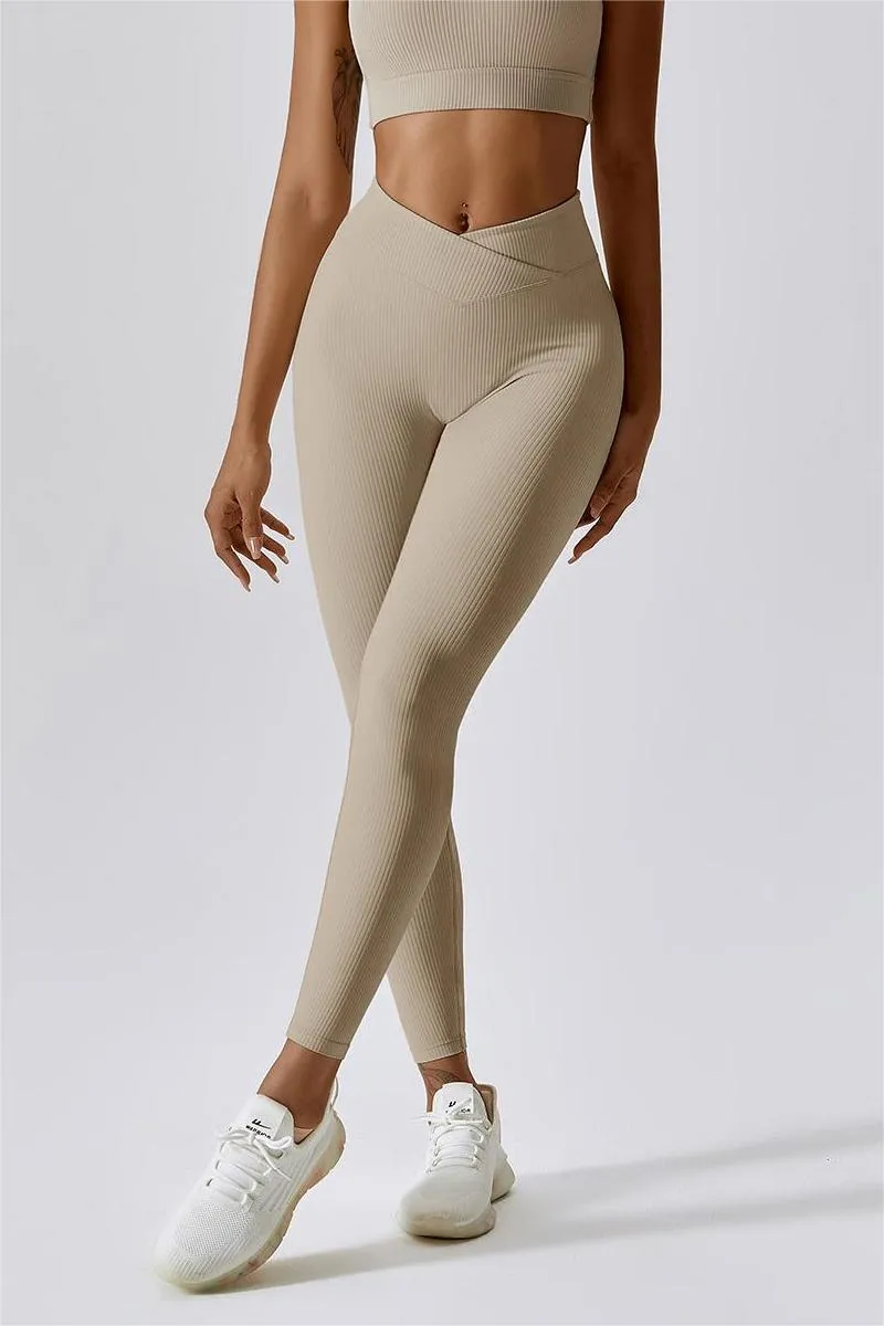 Ribbed V-Waist Butt Sculpting Leggings