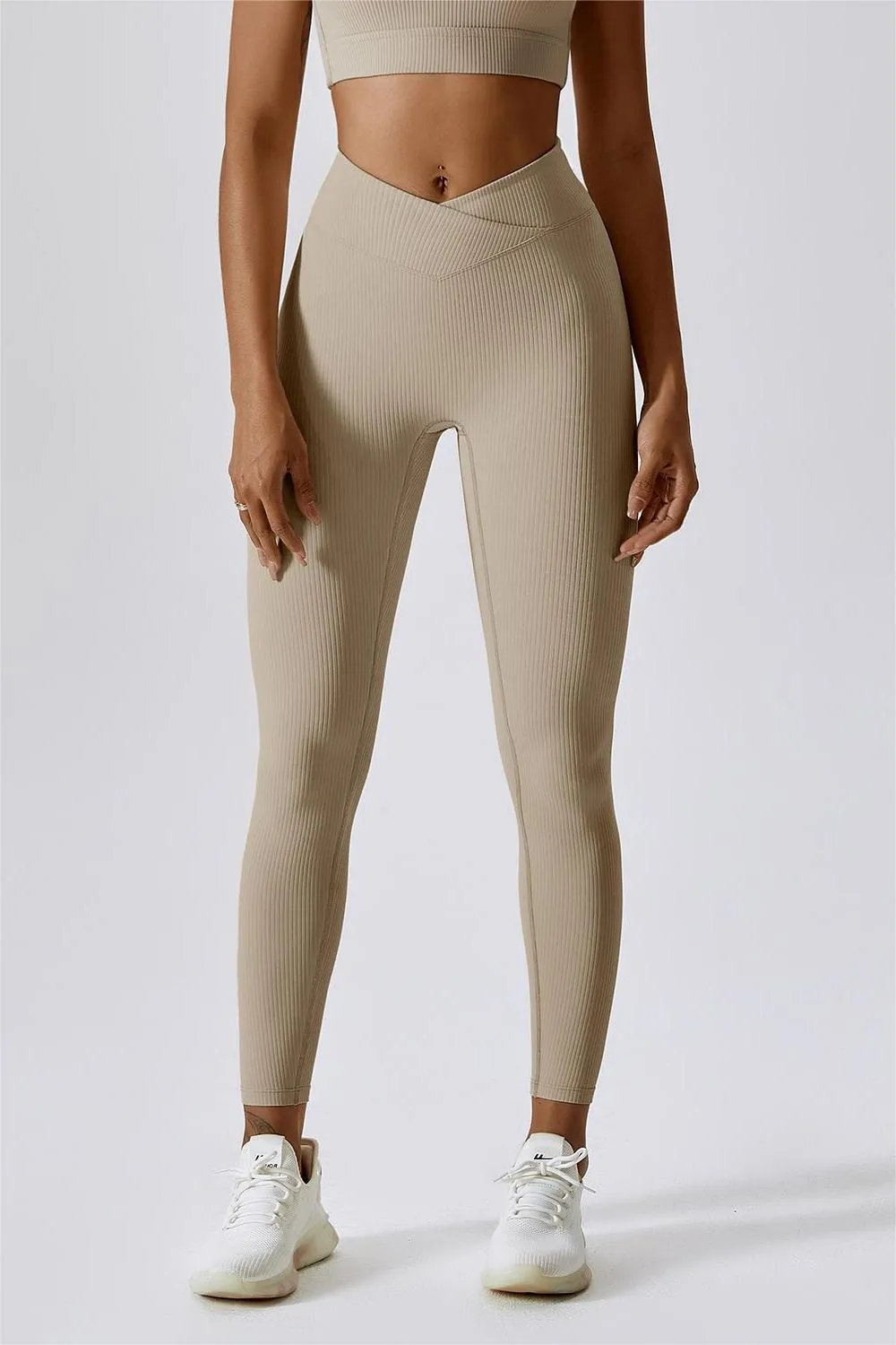 Ribbed V-Waist Butt Sculpting Leggings