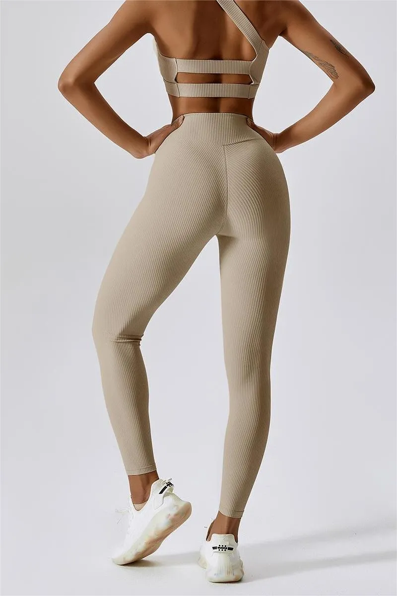 Ribbed V-Waist Butt Sculpting Leggings