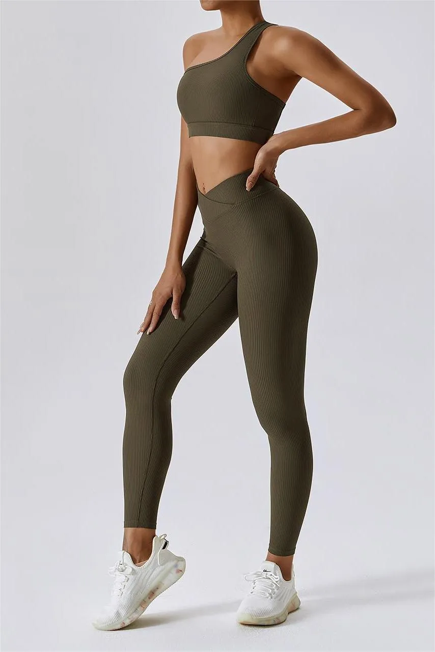 Ribbed V-Waist Butt Sculpting Leggings