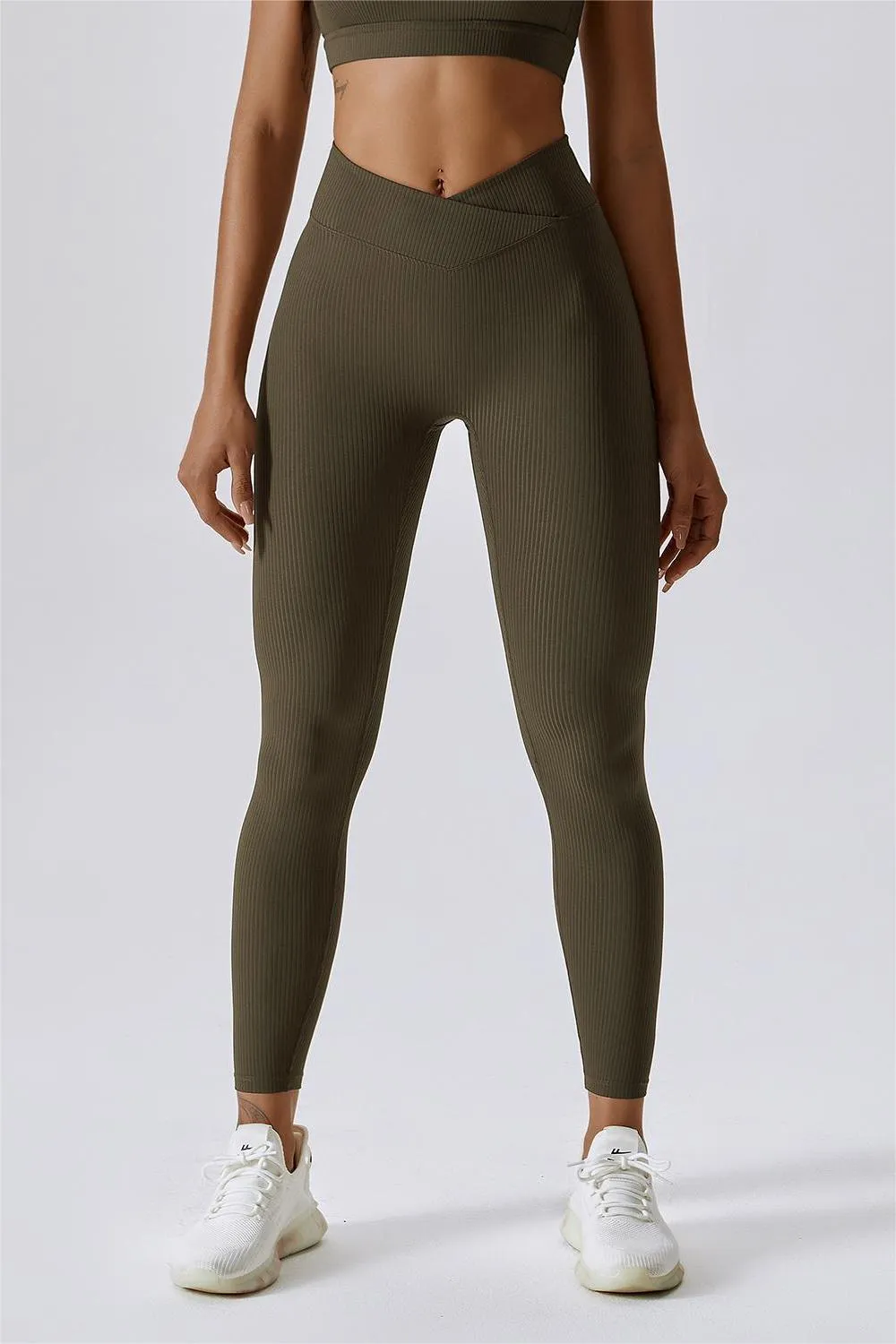 Ribbed V-Waist Butt Sculpting Leggings