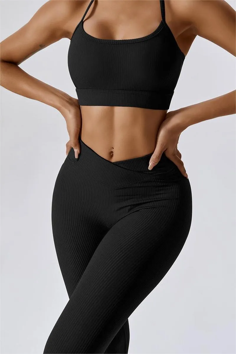 Ribbed V-Waist Butt Sculpting Leggings