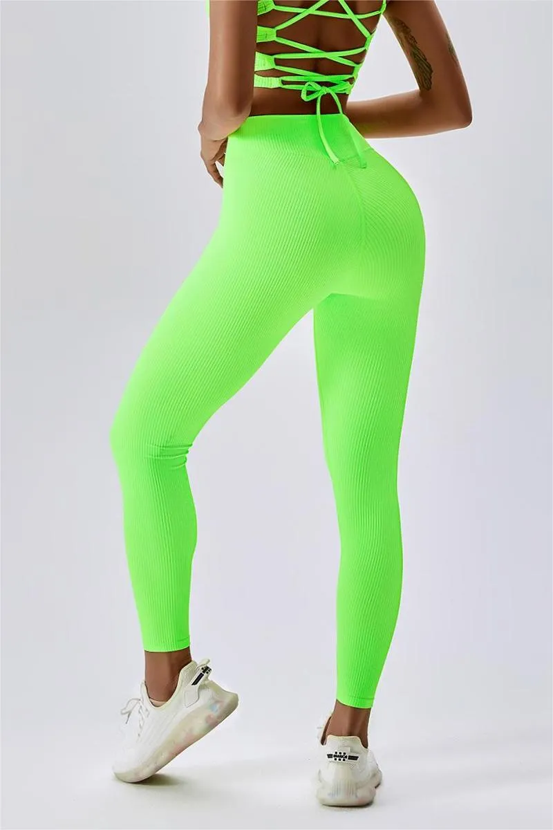 Ribbed V-Waist Butt Sculpting Leggings
