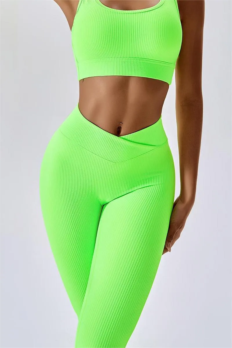 Ribbed V-Waist Butt Sculpting Leggings