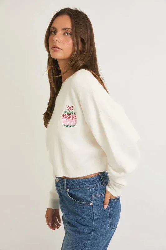 ROUND NECK MERRY CHRISTMAS SWEATER