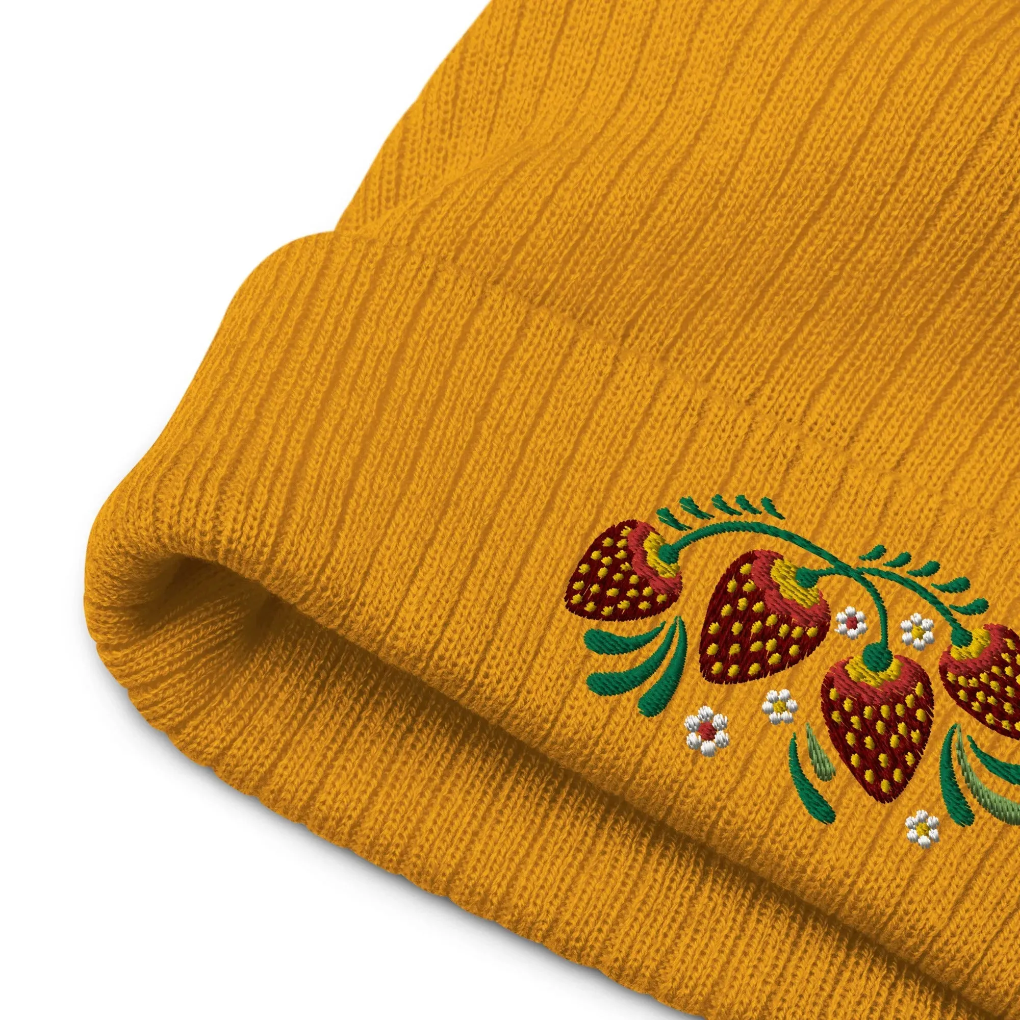 Russian Khokhloma Embroidered Beanie