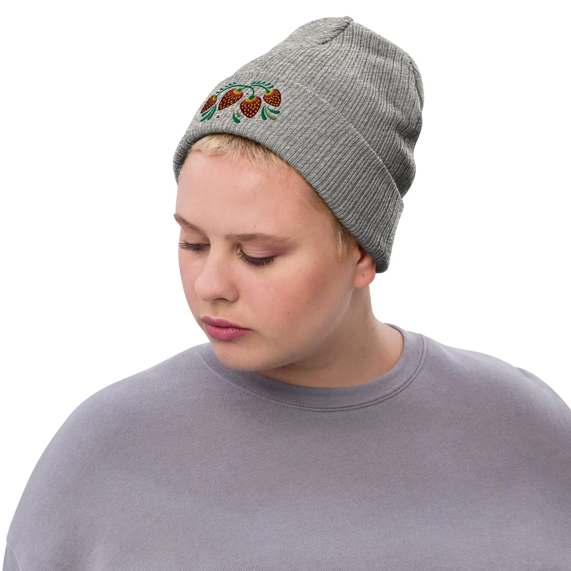 Russian Khokhloma Embroidered Beanie