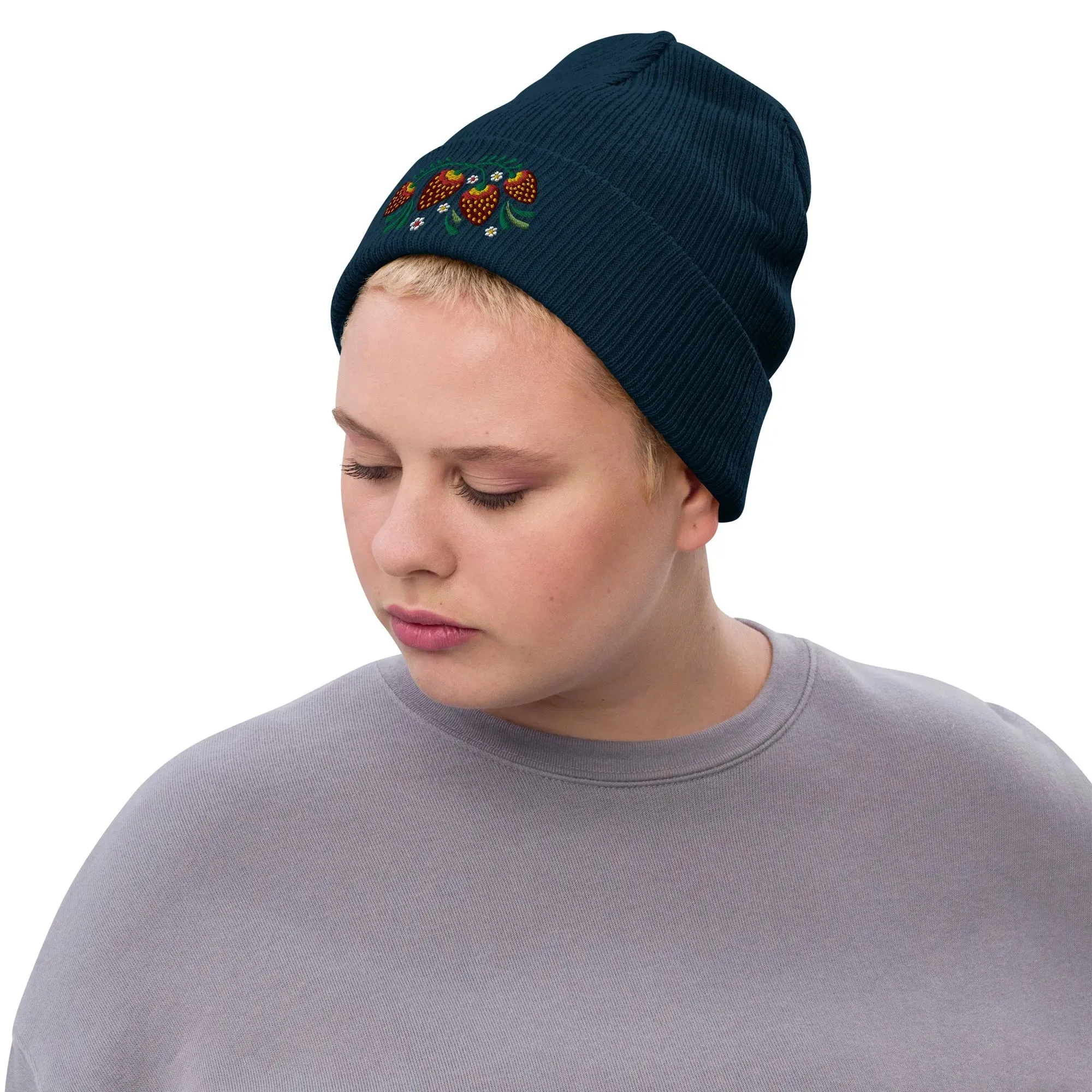 Russian Khokhloma Embroidered Beanie