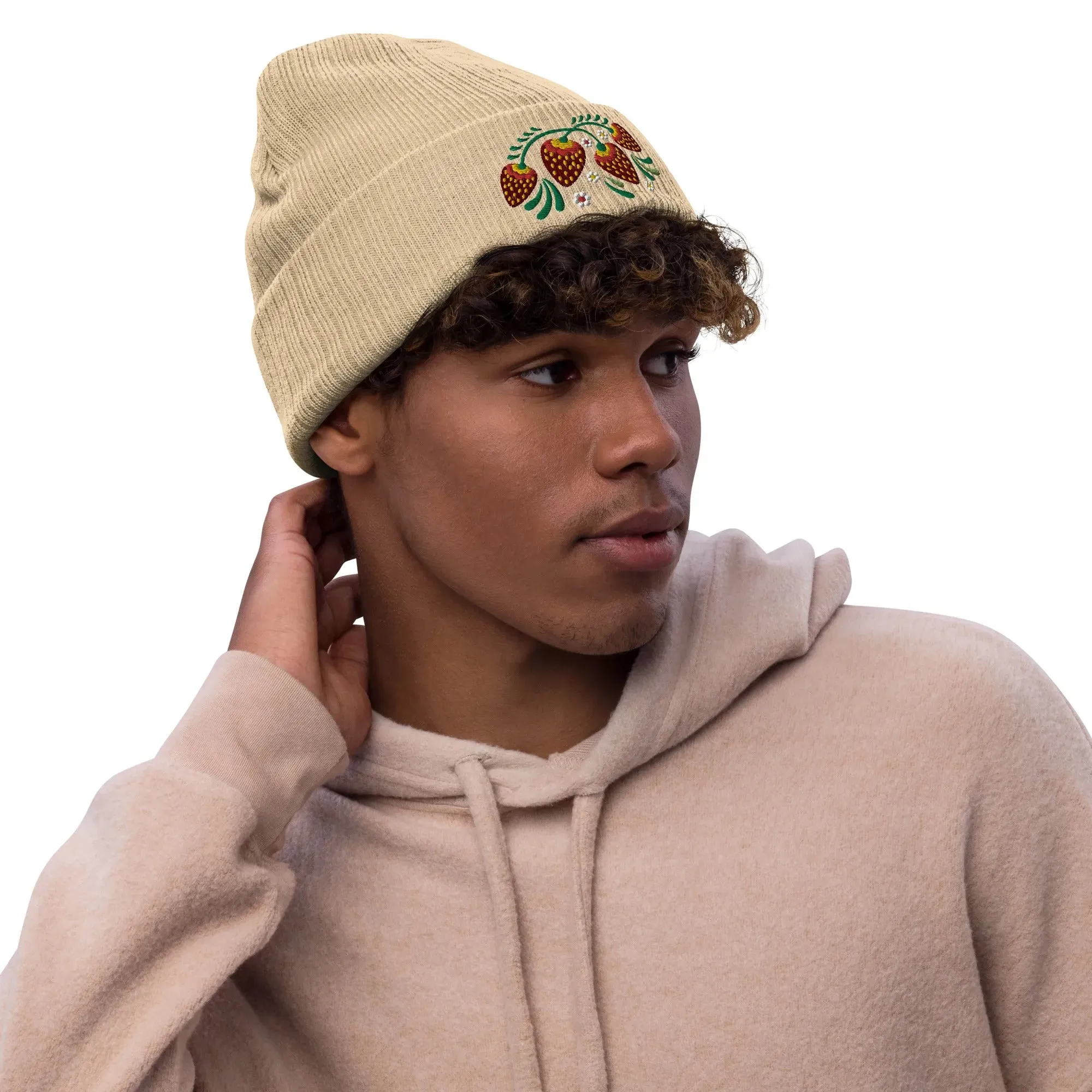 Russian Khokhloma Embroidered Beanie