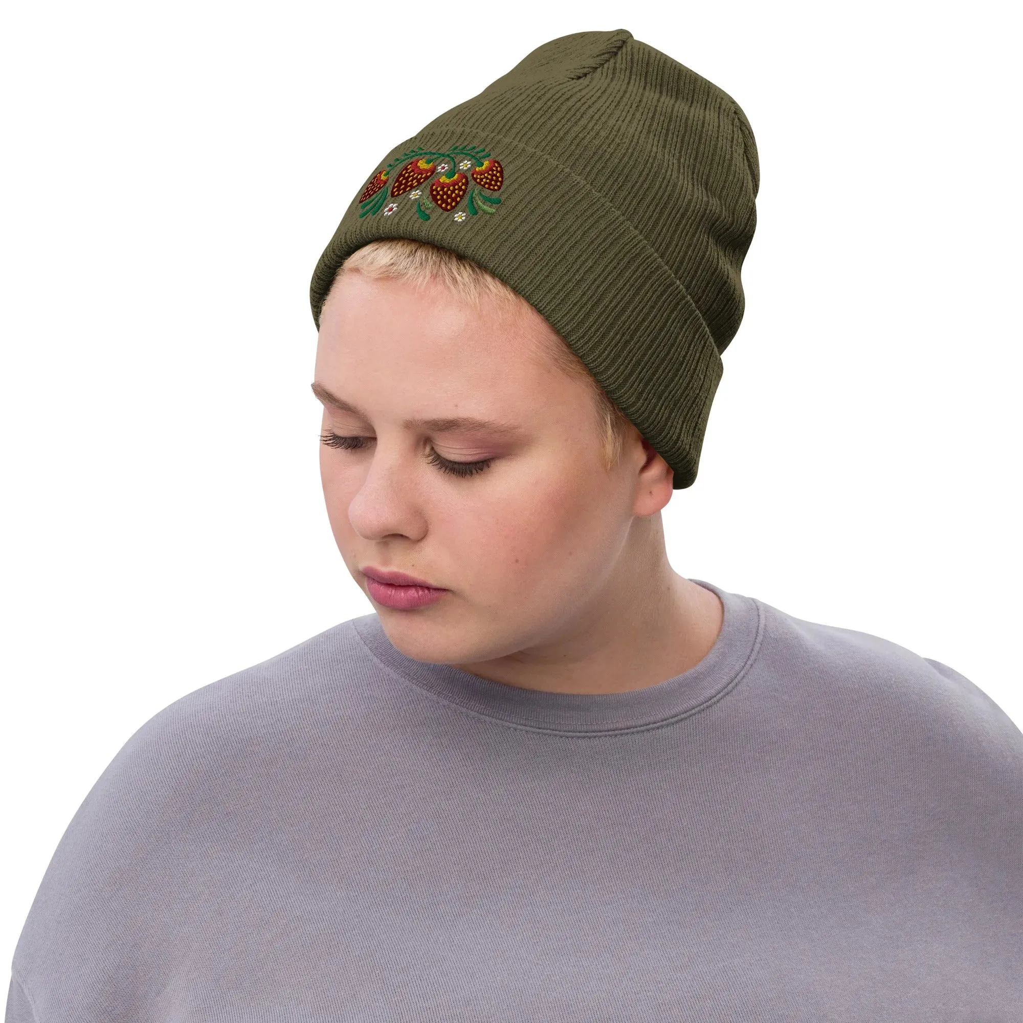 Russian Khokhloma Embroidered Beanie