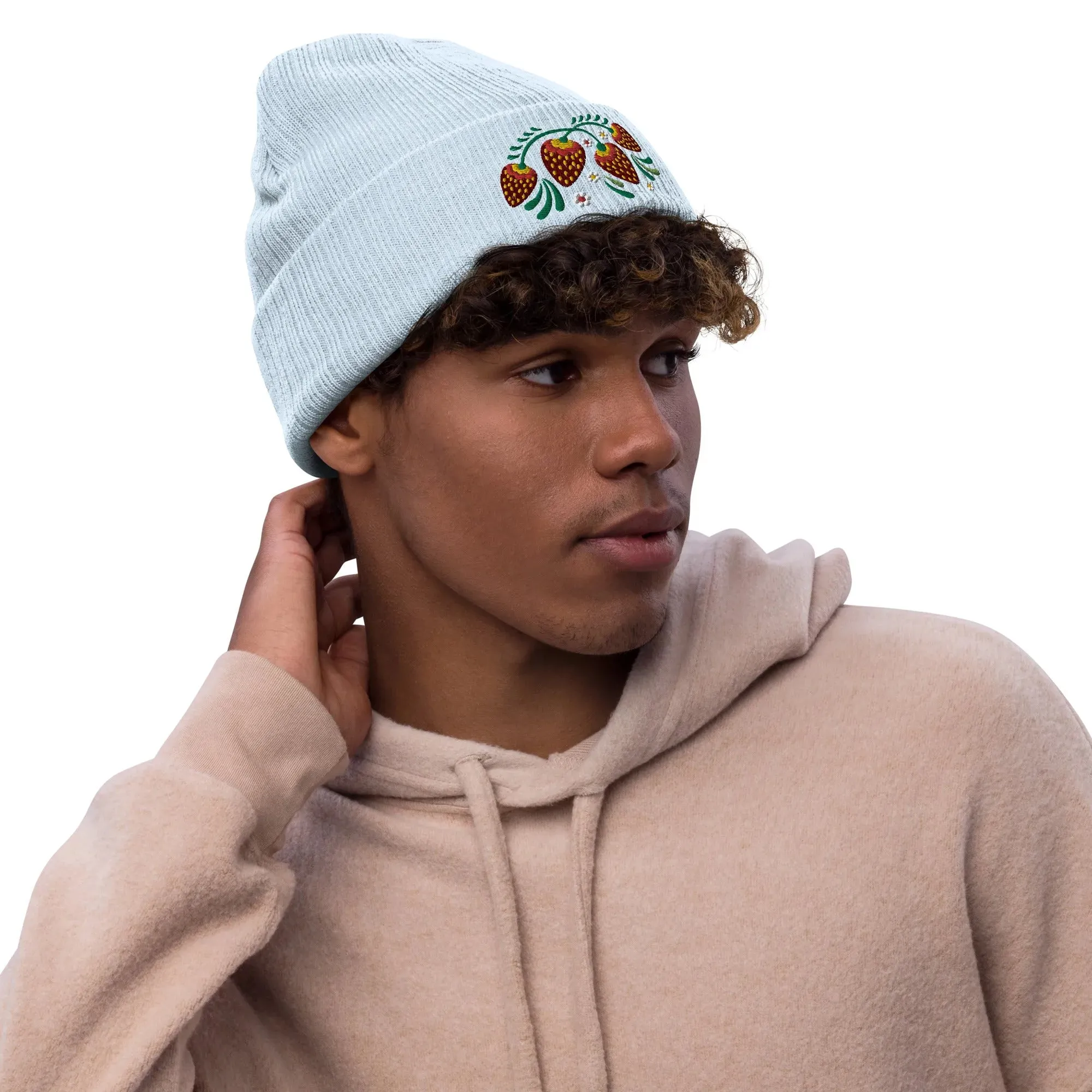 Russian Khokhloma Embroidered Beanie