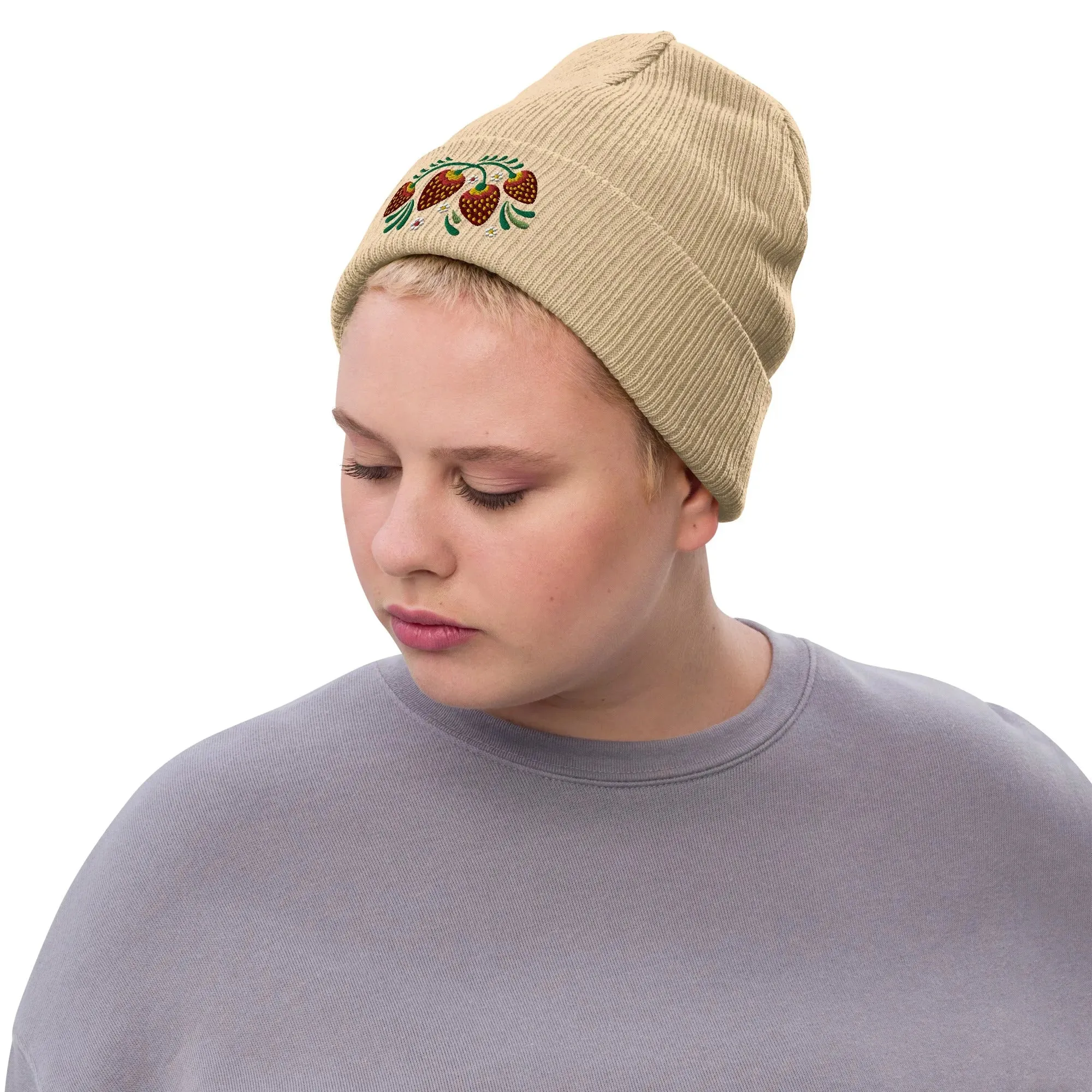 Russian Khokhloma Embroidered Beanie