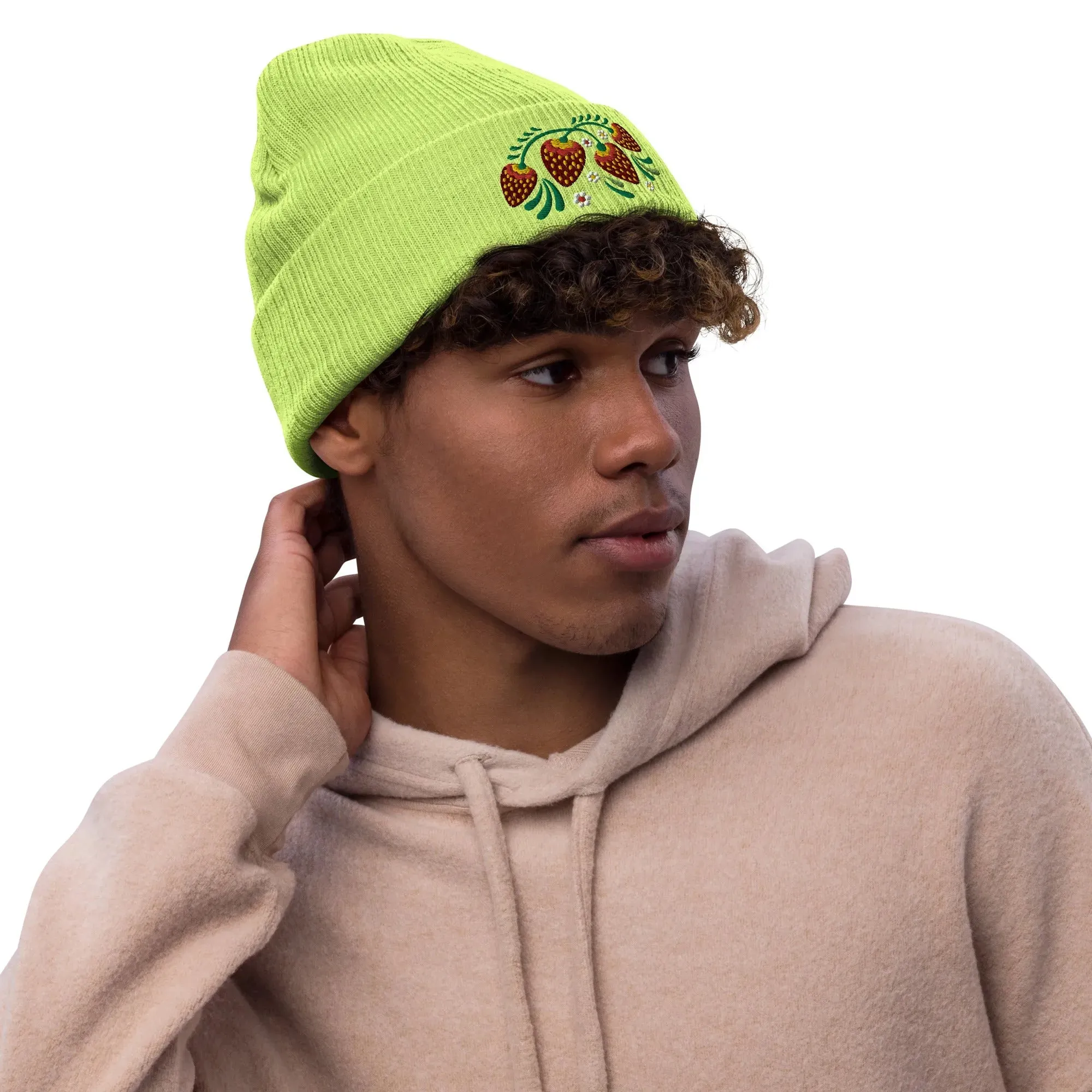 Russian Khokhloma Embroidered Beanie