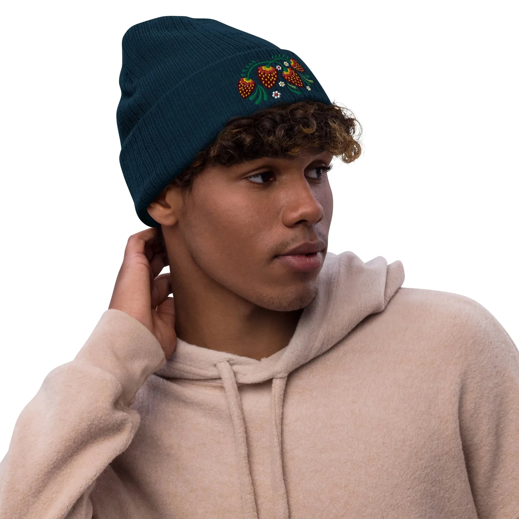 Russian Khokhloma Embroidered Beanie