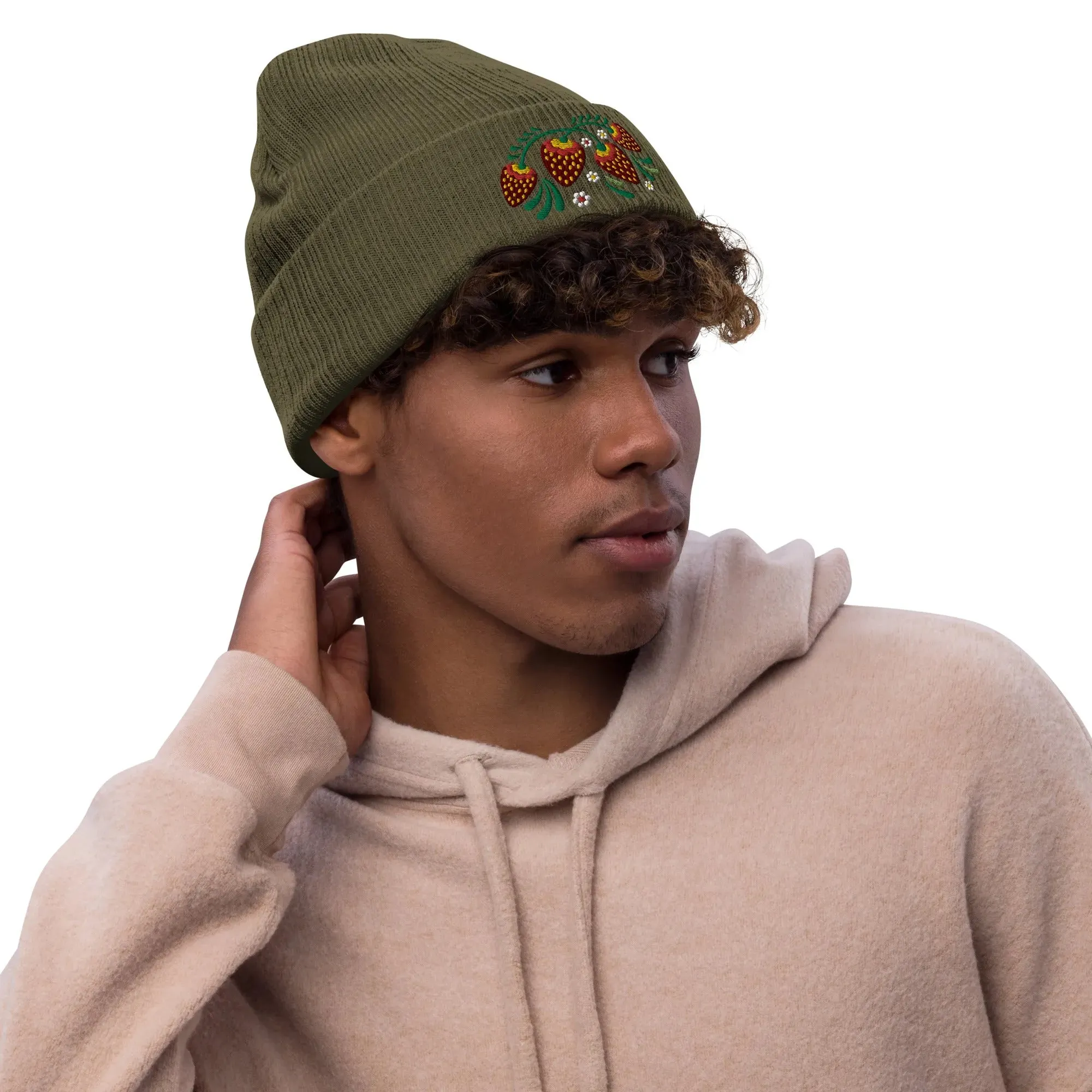 Russian Khokhloma Embroidered Beanie