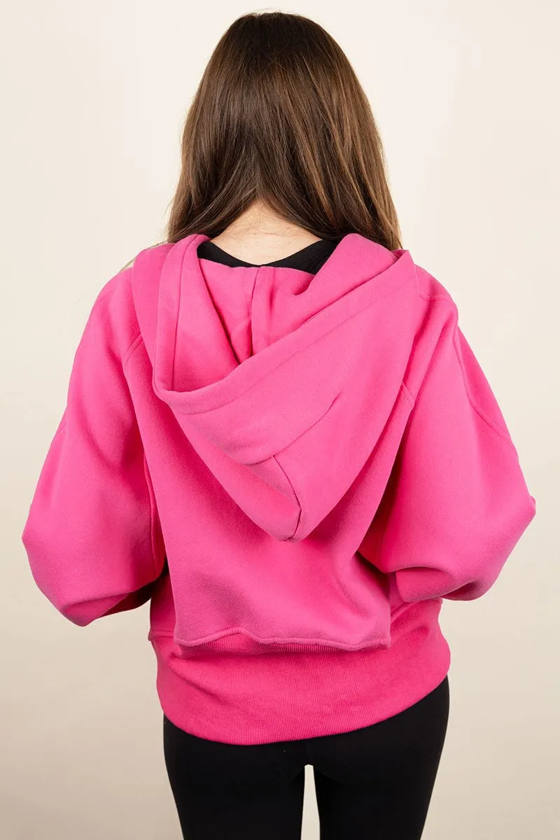 SALE 50% OFF! Cozy Up To You Hot Pink Thumbhole Hoodie