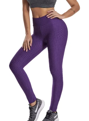 SEASUM Compression Textured Ruched Women Yoga Pants