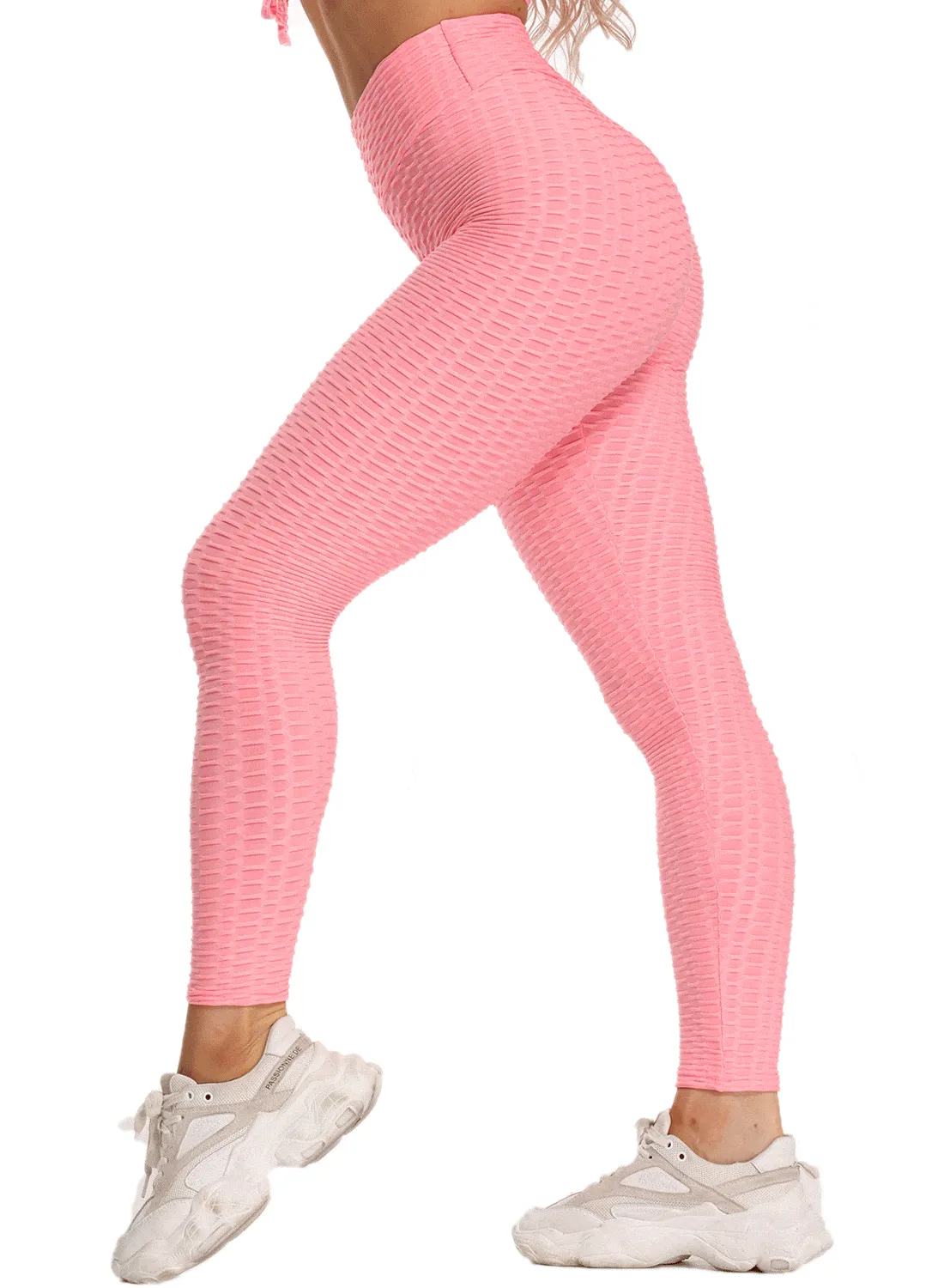 SEASUM Compression Textured Ruched Women Yoga Pants
