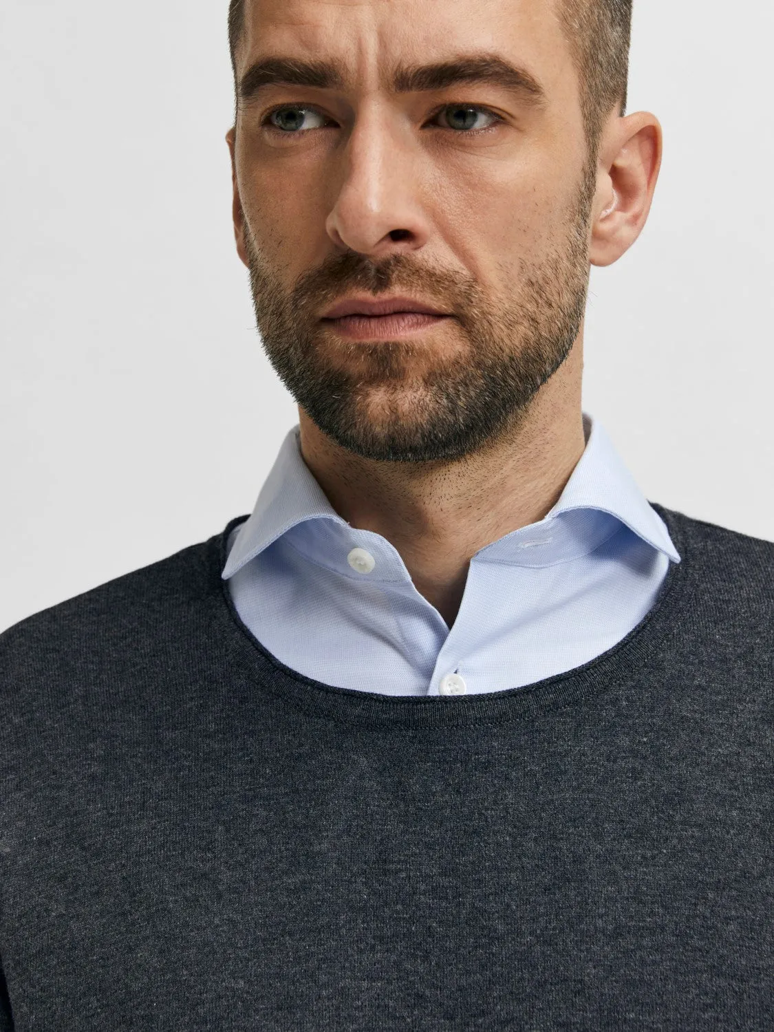 SELECTED HOMME PULLOVER ROME  anthracite melange