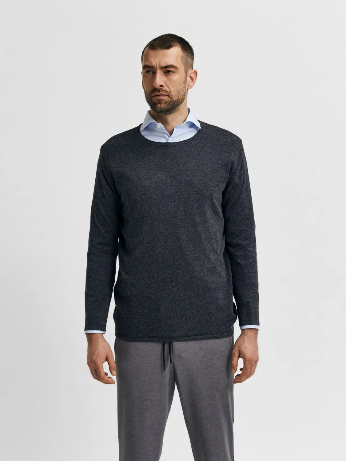 SELECTED HOMME PULLOVER ROME  anthracite melange