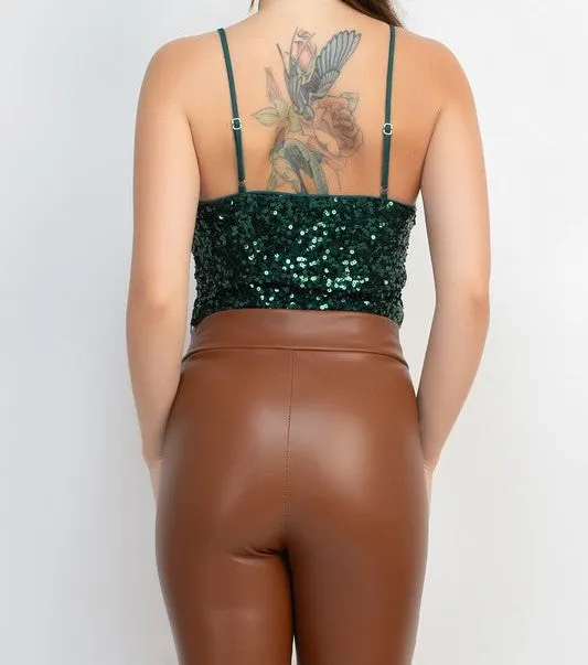 Sequin Cami Bralette Top