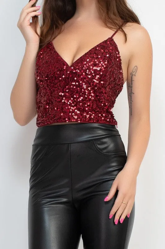 Sequin Cami Bralette Top