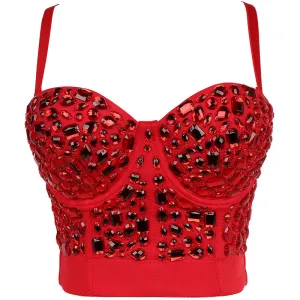Sexy Rhinestones Bra Nightclub Party Banquet Hall Stage Corset Vest