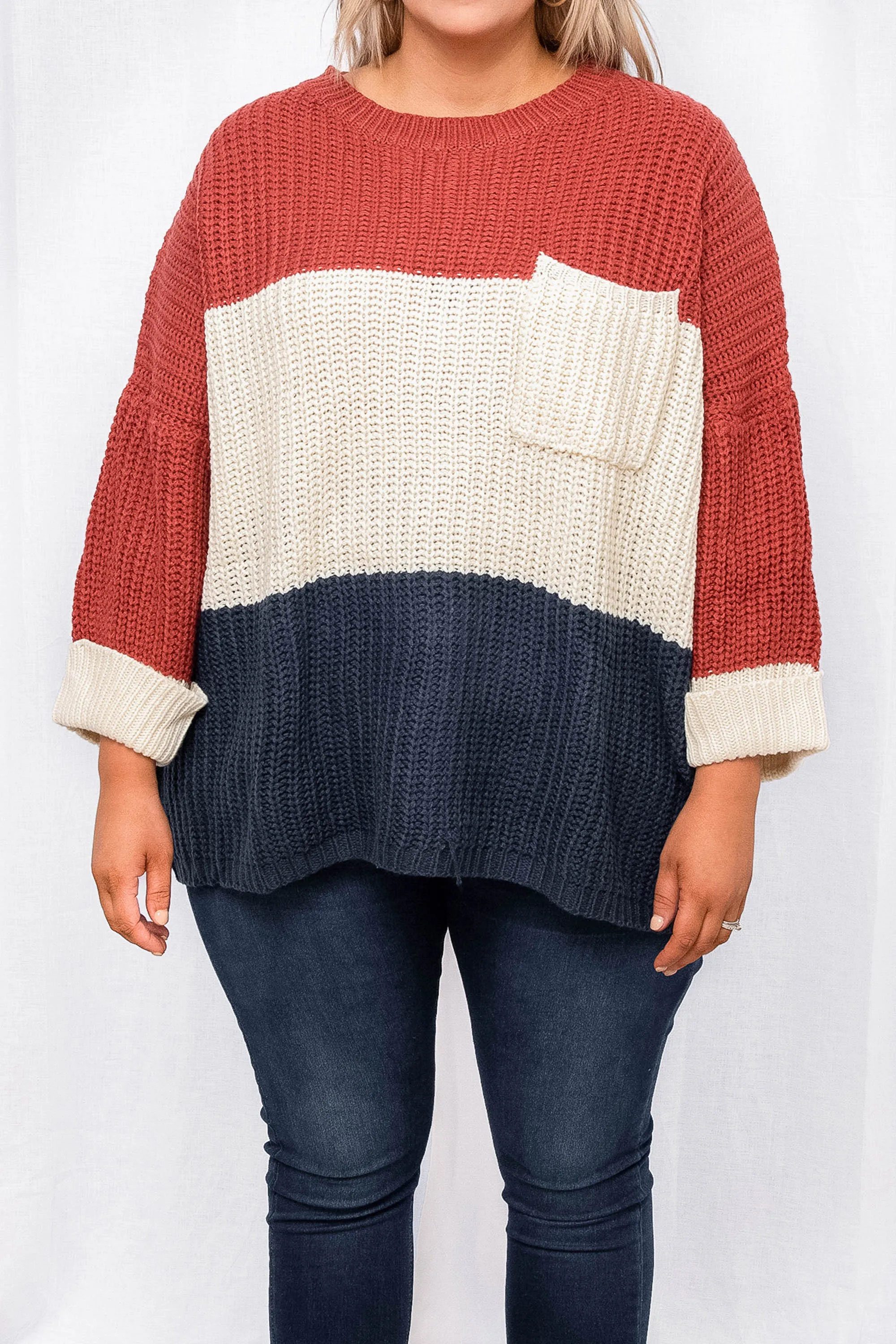 Shady Pines Sweater, Navy Combo