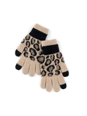 Shiraleah Leopard Winter Knit Touchscreen Gloves - Brands We Love