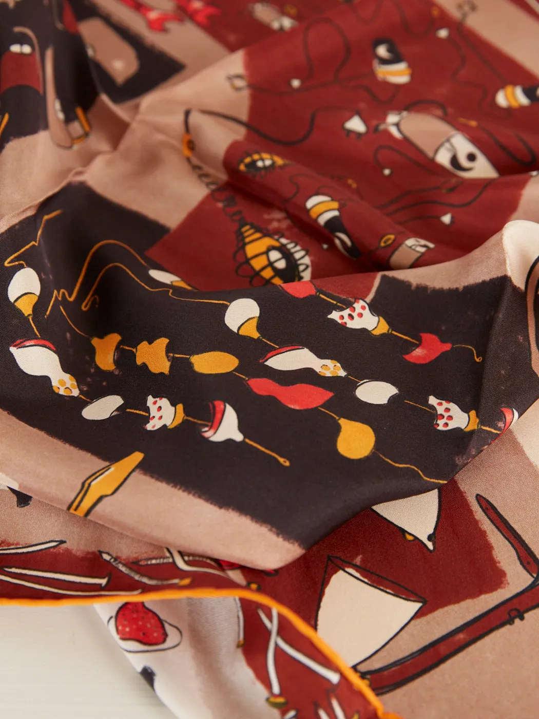 Silk Scarf - Brun