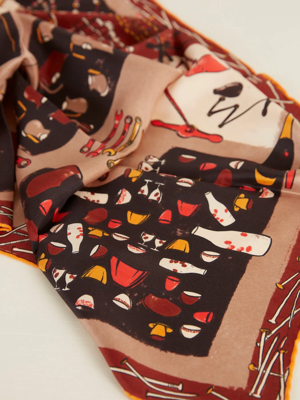 Silk Scarf - Brun