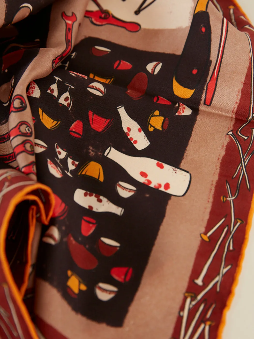 Silk Scarf - Brun