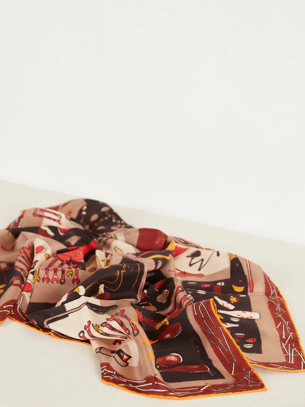 Silk Scarf - Brun
