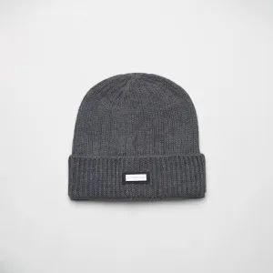 Smart Metal Badge Beanie | Charcoal