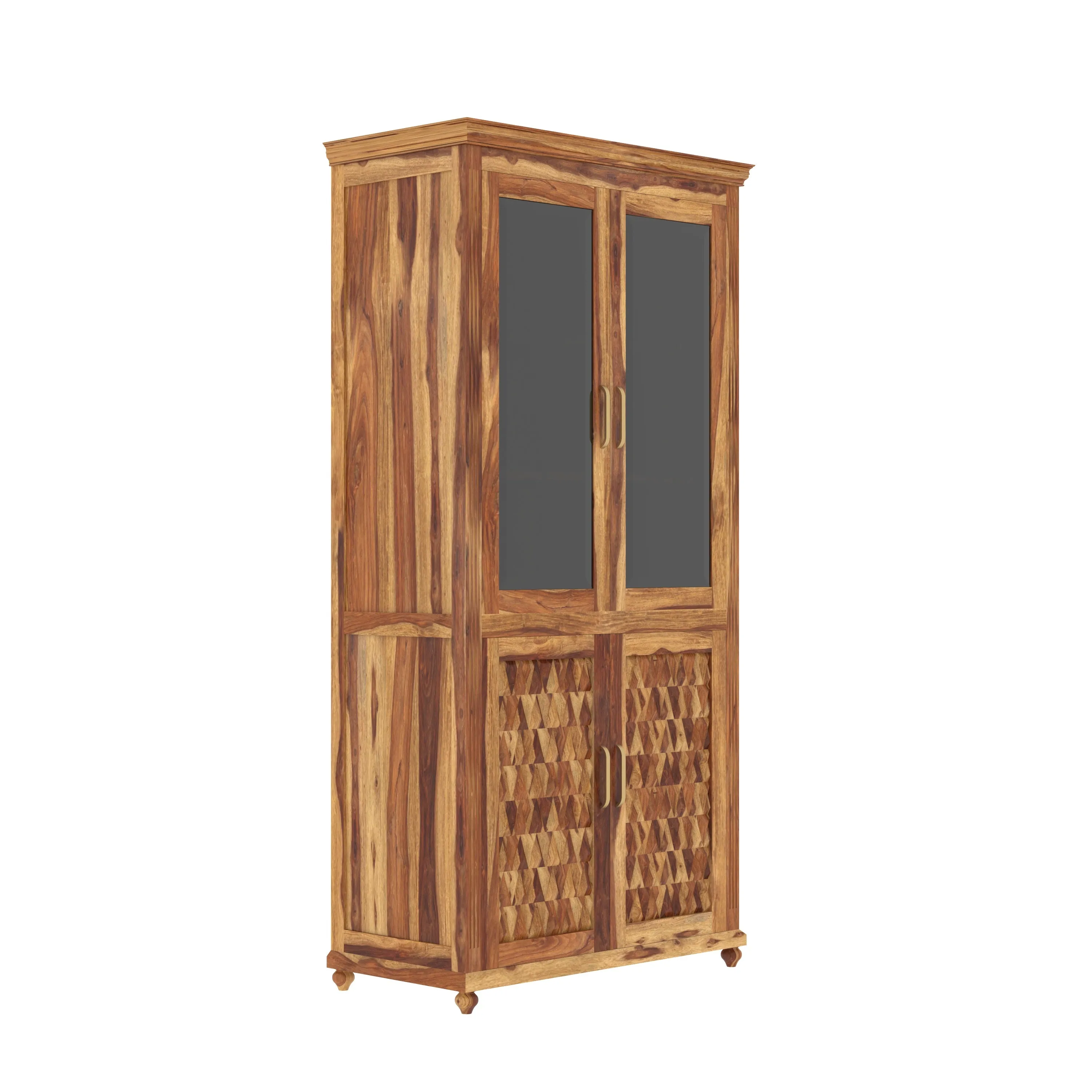 Southern  Sheesham Finished Multi-Storage Wooden Handmade Wardrobe