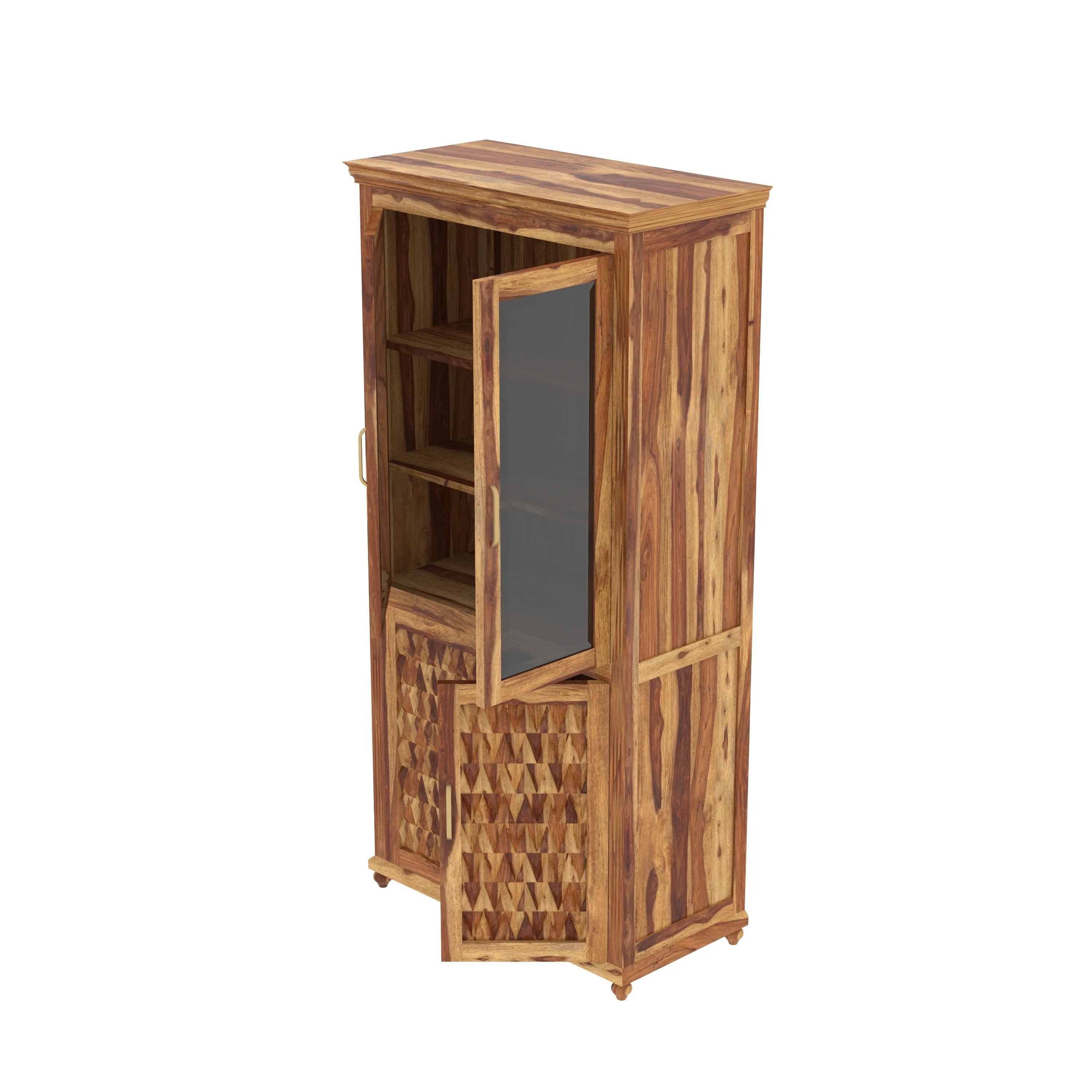 Southern  Sheesham Finished Multi-Storage Wooden Handmade Wardrobe